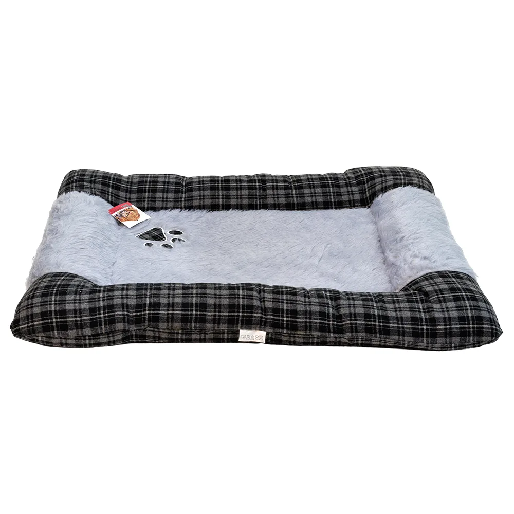 Лежанка матрас для собак 85 × 65 × 9 см, серый, клетка — PetChoice E7011-1615C