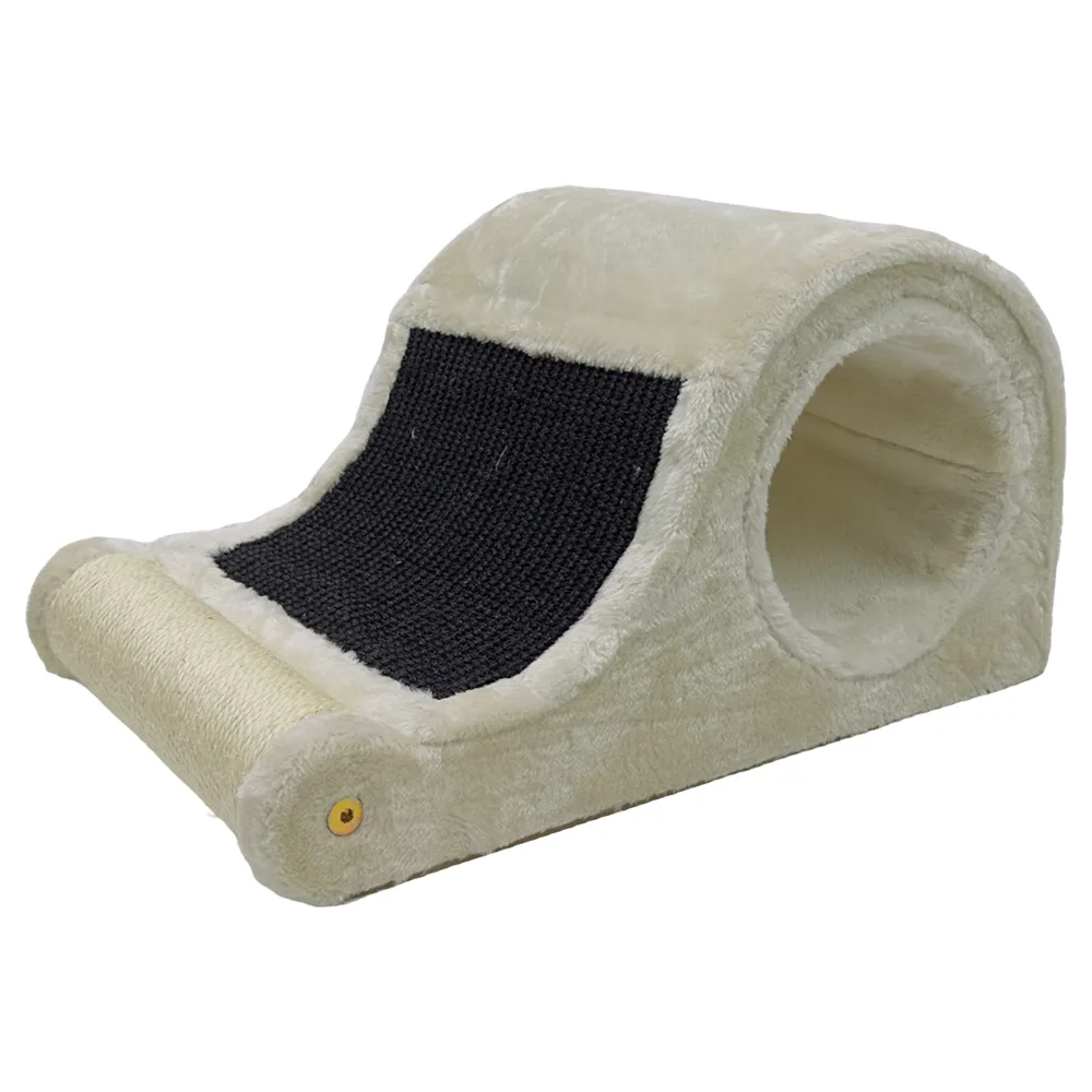 Когтеточка-волна для кошек 50 × 30 × 25 см с туннелем, кремовый — PetChoice PS861