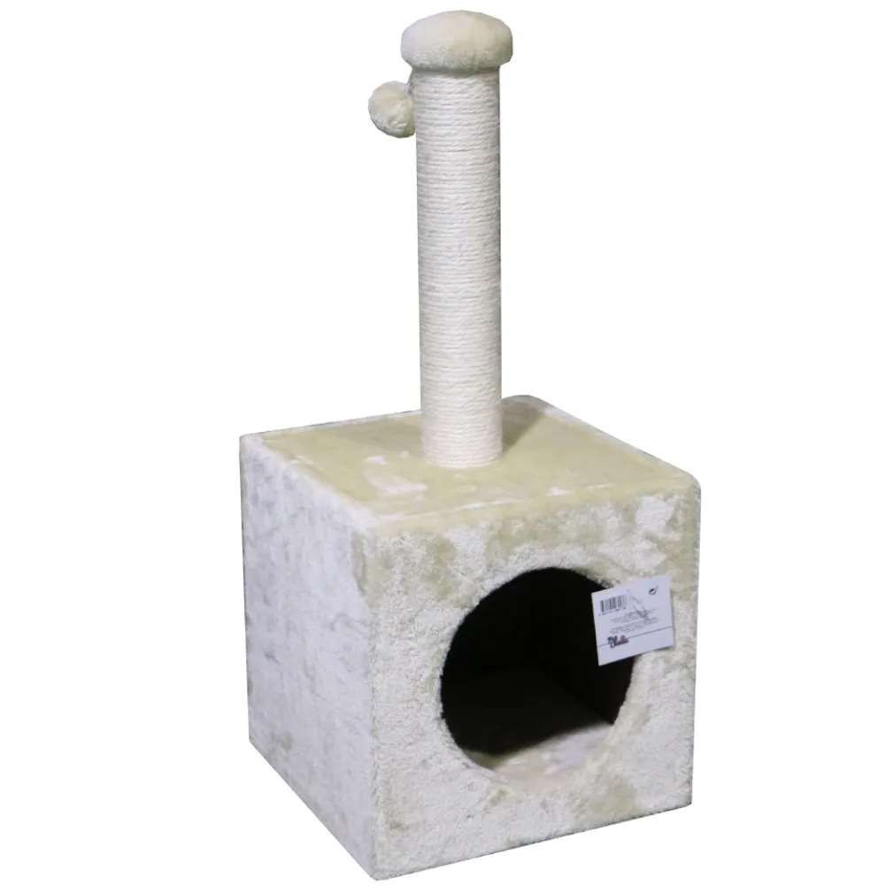 Когтеточка-домик 31 × 31 × 70 см, бежевый — PetChoice SBE1952-Beige
