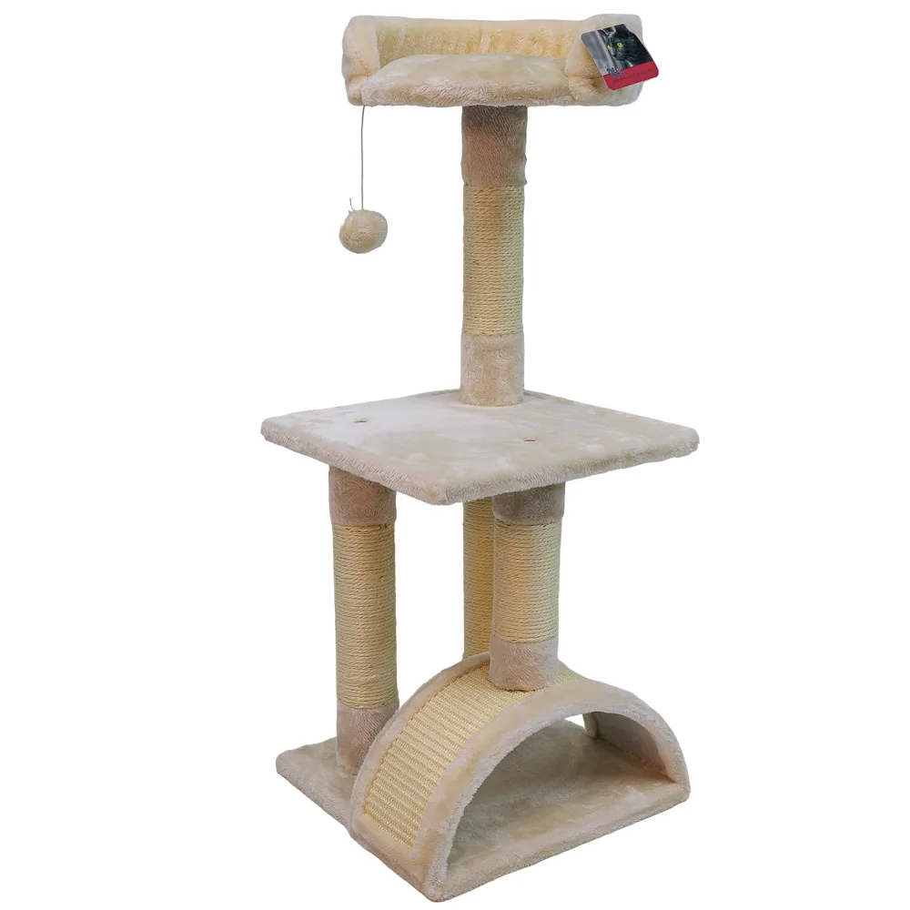 Когтеточка-комплекс 35 × 35 × 88 см, кремовый — PetChoice SBE892-Cream