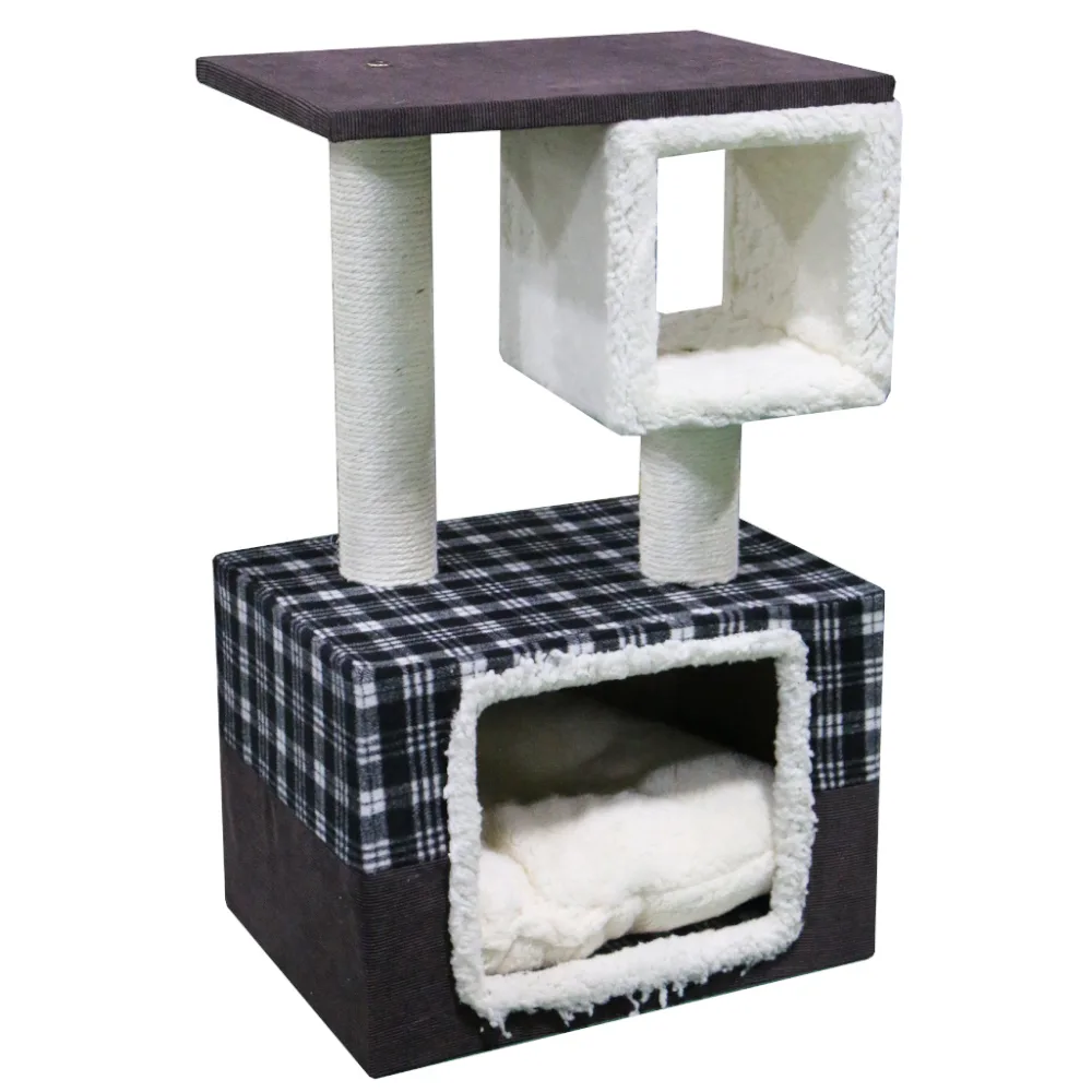 Когтеточка-комплекс с домиком 40 × 30 × 67 см, шоколадный — PetChoice SBE975-Chocolate